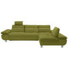 ECKSOFA Grün Webstoff  - Chromfarben/Grün, Design, Textil/Metall (310/203cm) - Xora