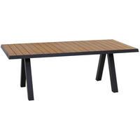 GARTENTISCH 200/100/74 cm Metall rechteckig  - Anthrazit/Teakfarben, Basics, Holz/Metall (200/100/74cm) - Siena Garden