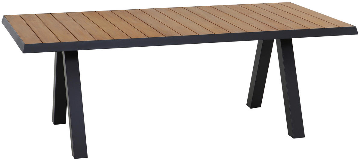 GARTENTISCH 200/100/74 cm Metall rechteckig  - Anthrazit/Teakfarben, Basics, Holz/Metall (200/100/74cm) - Siena Garden