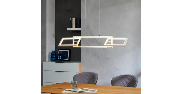 LED-HÄNGELEUCHTE 100 cm  - Nickelfarben, Design, Kunststoff/Metall (100cm) - Ambiente