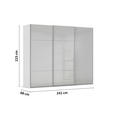 SCHWEBETÜRENSCHRANK 242/223/68 cm 3-türig Grau  - Alufarben/Grau, KONVENTIONELL, Glas/Holzwerkstoff (242/223/68cm) - Novel
