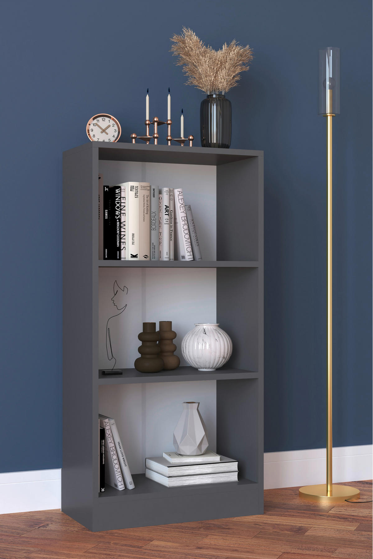 REGAL  56/114/30 cm Anthrazit  - Anthrazit, MODERN, Holzwerkstoff (56/114/30cm) - MID.YOU