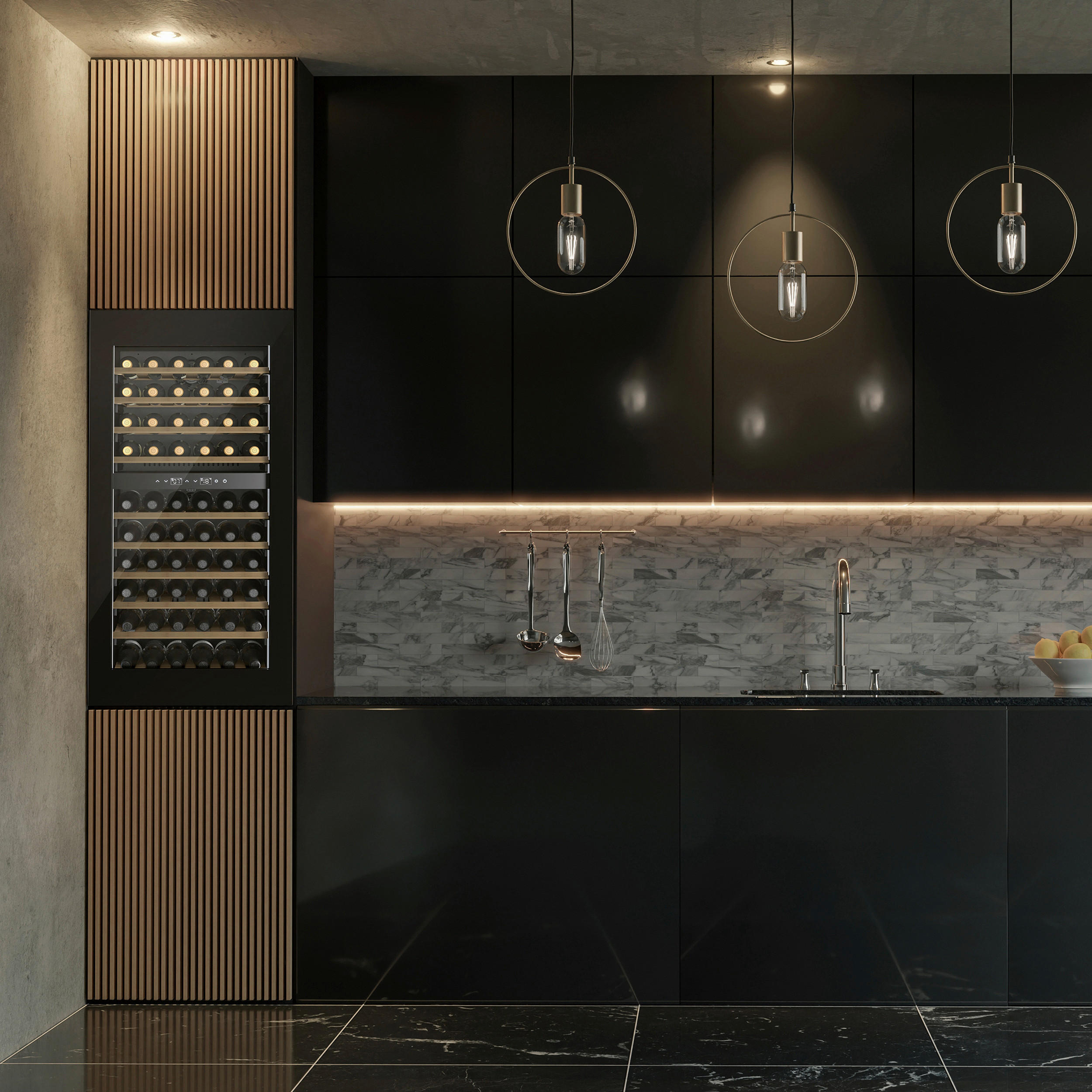 WEINKÜHLSCHRANK WineExcellence WE 60  - Schwarz, Basics, Glas (59,5/123,8/55,9cm) - CASO Design