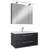 BADEZIMMER 4-teilig  in 82,2 cm  - Chromfarben/Schwarz, Basics, Glas/Keramik (82,2cm)