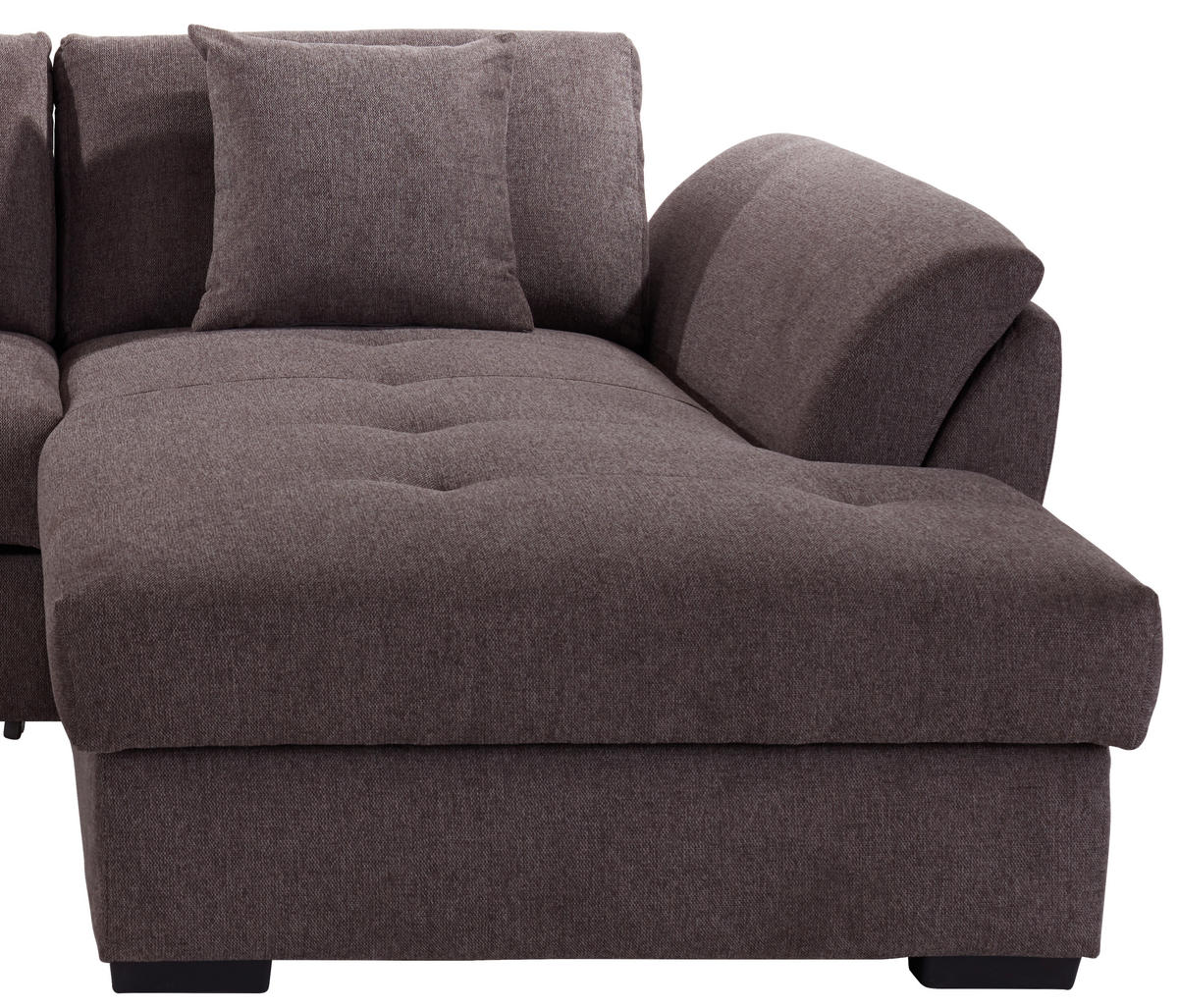 ECKSOFA in Webstoff Braun  - Braun, Design, Kunststoff/Textil (278/187cm) - Livetastic
