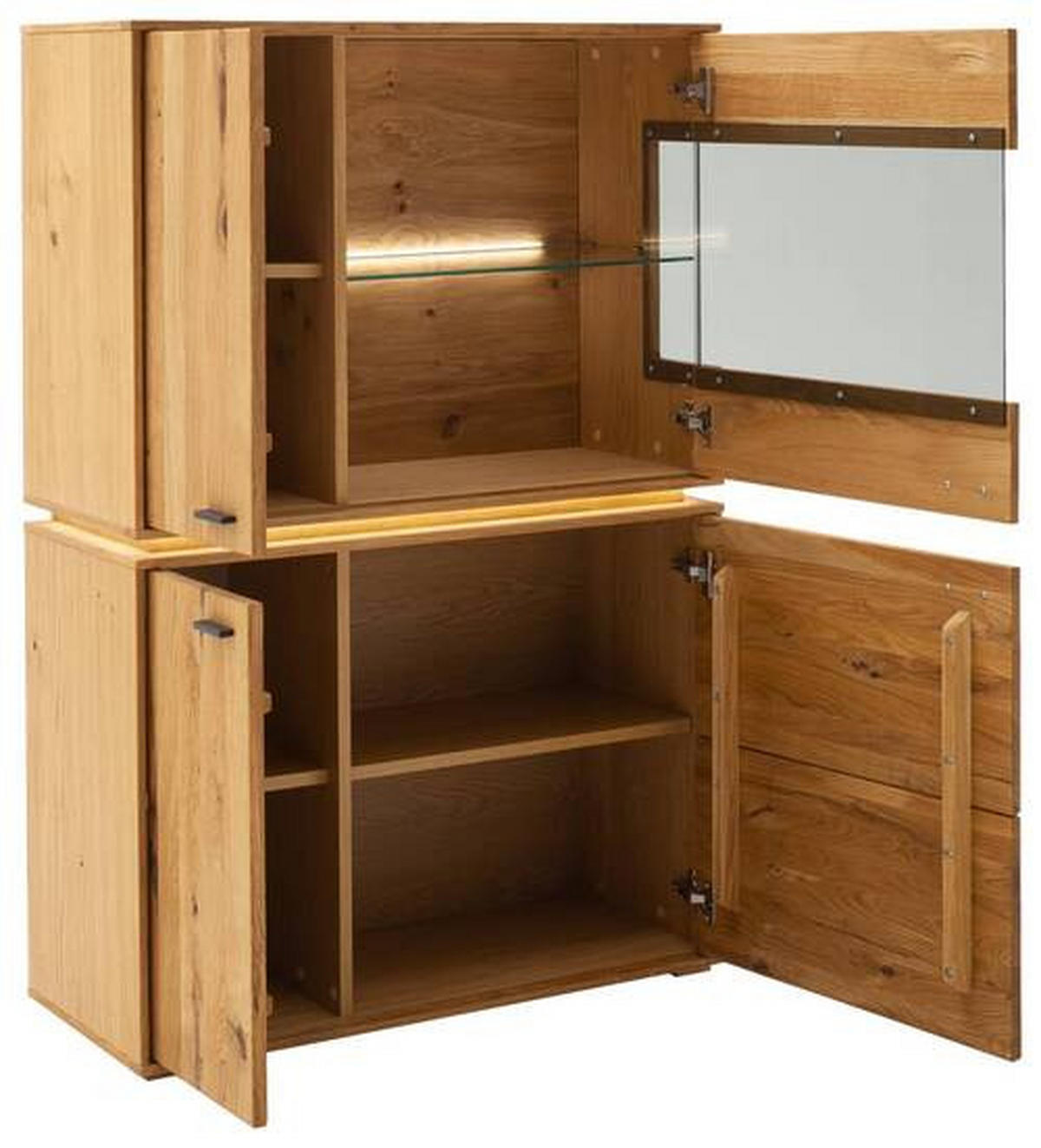 HIGHBOARD  in 93/137/38 cm  - Wildeiche/Anthrazit, Natur, Glas/Holz (93/137/38cm) - MID.YOU