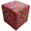 POUF in Blau, Gelb, Grün, Rot  - Blau/Gelb, Design (42/42/45cm) - Kayoom