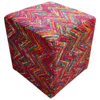 POUF 42/42/45 cm  - Blau/Gelb, Design (42/42/45cm) - Kayoom