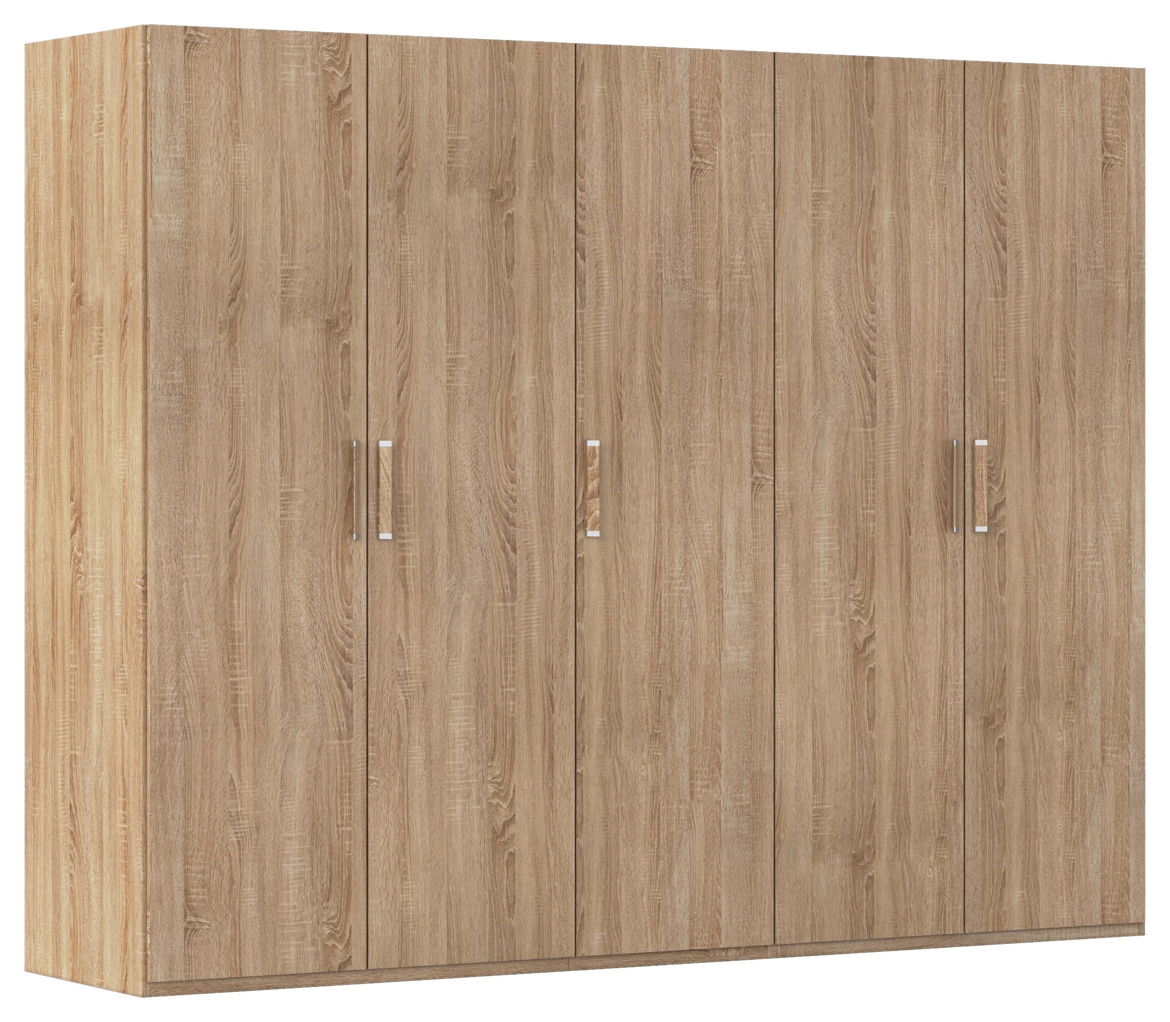 DREHTÜRENSCHRANK 251/197/60 cm,  in Sonoma Eiche, 5 Tür(en)  - Silberfarben/Sonoma Eiche, Design, Holzwerkstoff/Kunststoff (251/197/60cm) - Novel