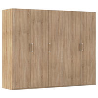 DREHTÜRENSCHRANK 251/197/60 cm,  in Sonoma Eiche, 5 Tür(en)  - Silberfarben/Sonoma Eiche, Design, Holzwerkstoff/Kunststoff (251/197/60cm) - Novel