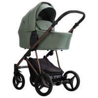 KOLICA ZA SPAVANJE   - boje kadulje/mokka, Basics, metal/tekstil (99/61/121cm) - BEBETTO