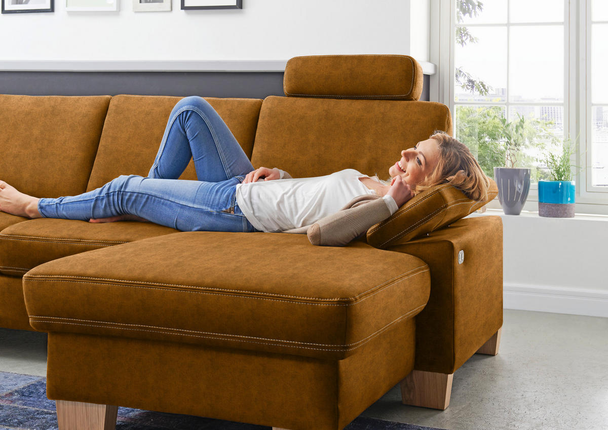 Beldomo System WOHNLANDSCHAFT in Velours Cognac online kaufen XXXLutz.at