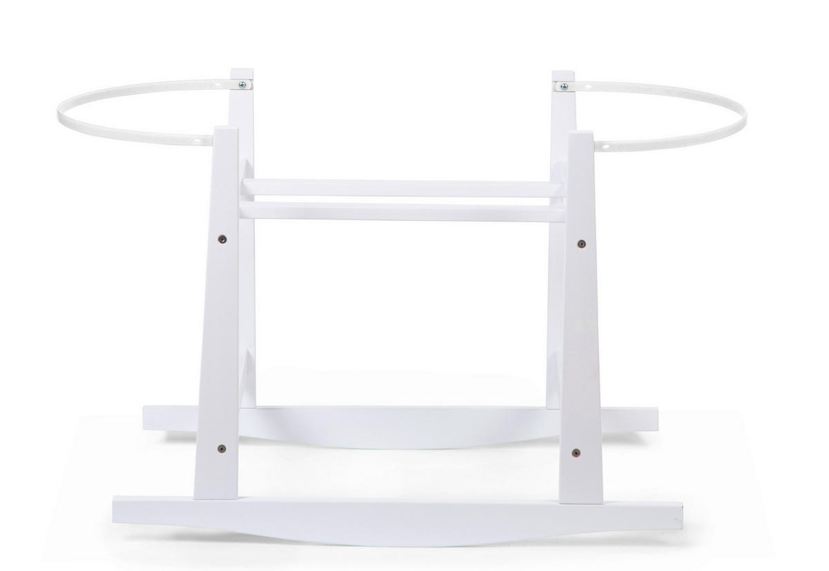 WIEGENGESTELL Rocking Stand Schaukelwiege für Moseskorb  Weiß  - Weiß, KONVENTIONELL, Holzwerkstoff (85/46/54cm) - Childhome