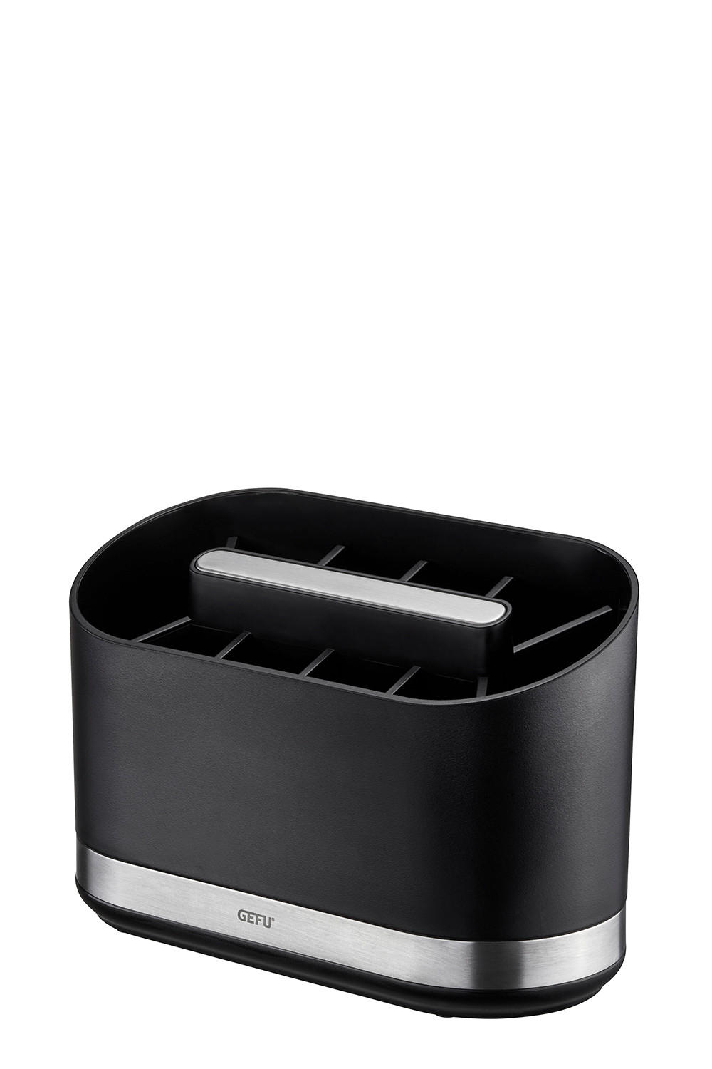 Gefu Küchenutensilienhalter Smartline Schwarz, Edelstahl 10.2x14.2x22 cm