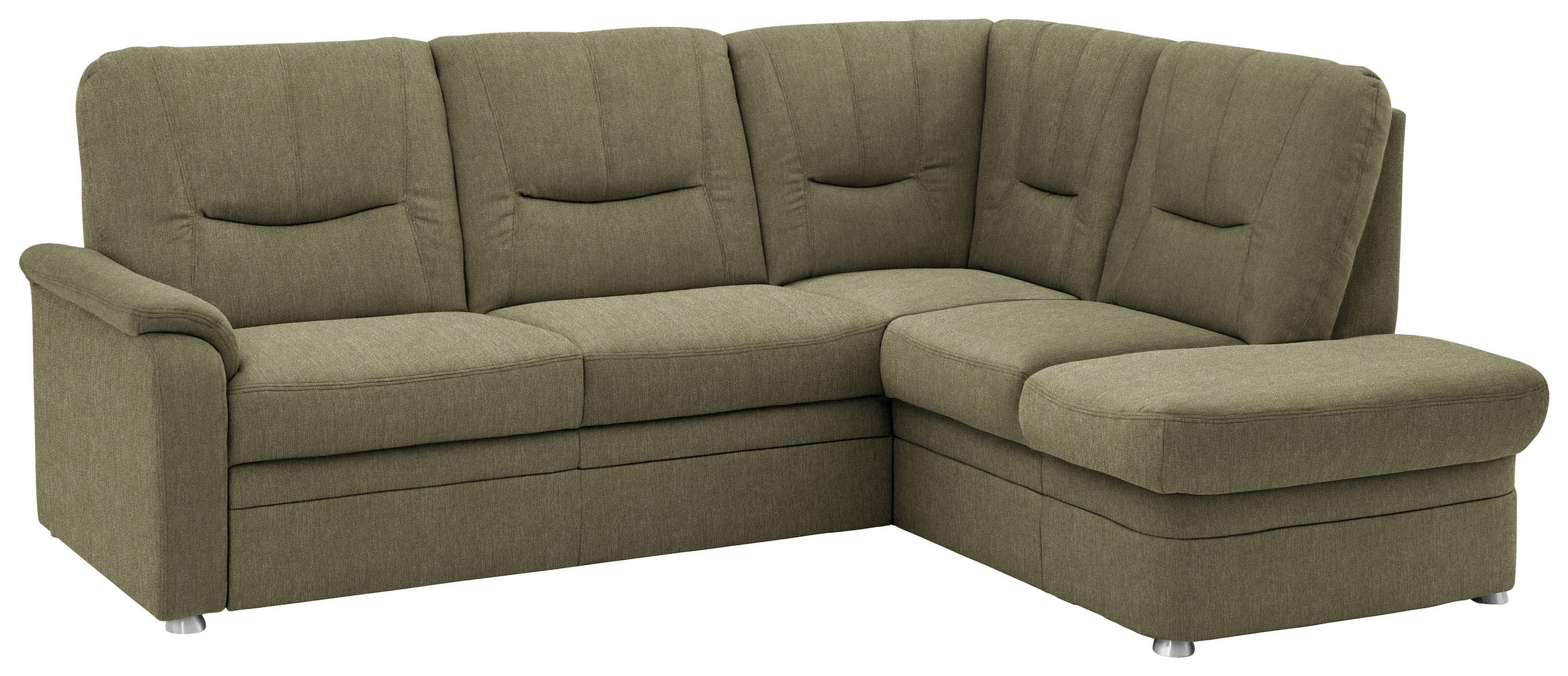 ECKSOFA  in Chenille Grün  235/185 cm  - Schwarz/Grün, KONVENTIONELL, Kunststoff/Textil (235/185cm) - Beldomo Comfort
