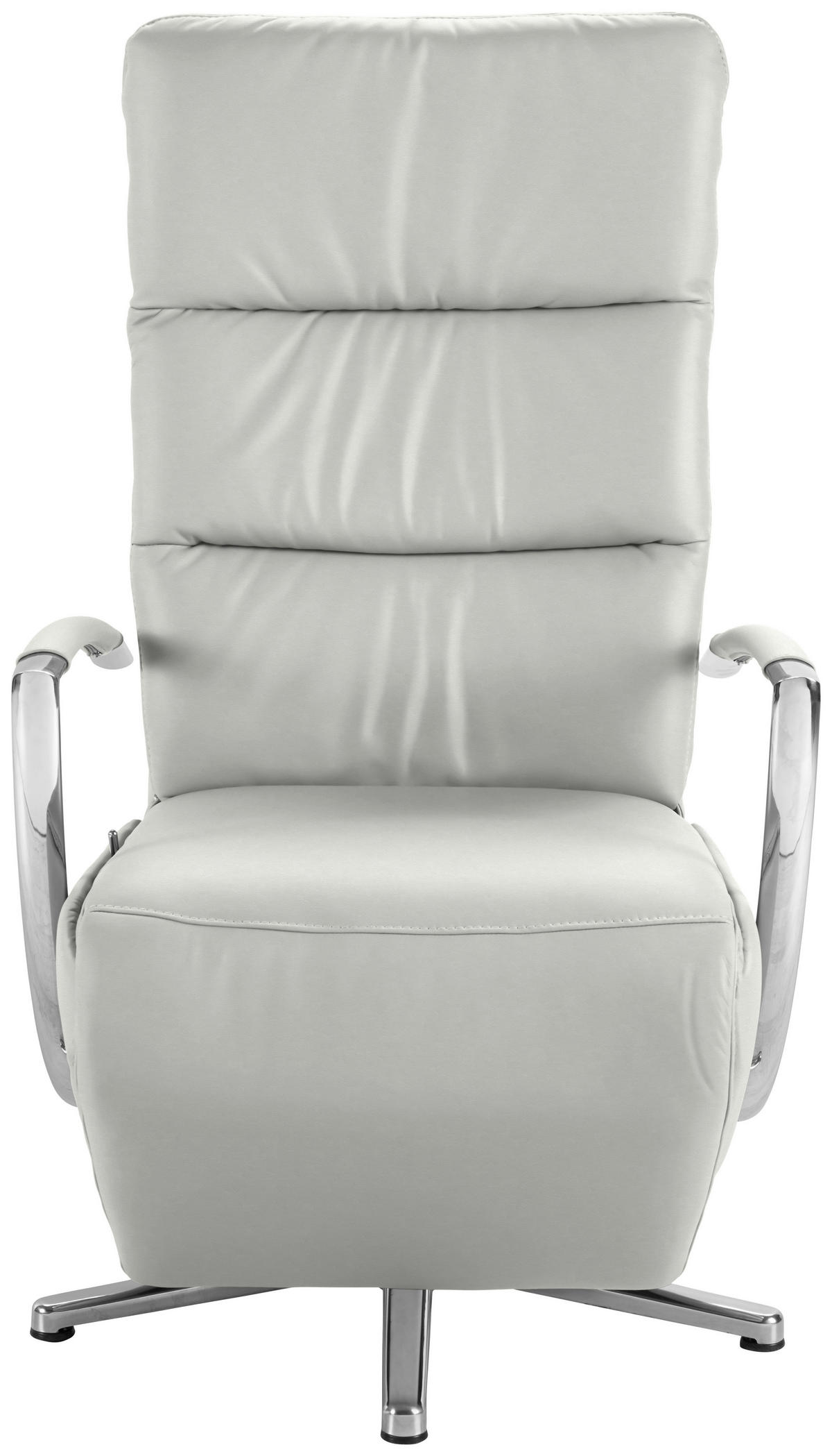 RELAXSESSEL Echtleder    - Chromfarben/Silberfarben, Design, Leder/Metall (64/112/80cm) - Cantus