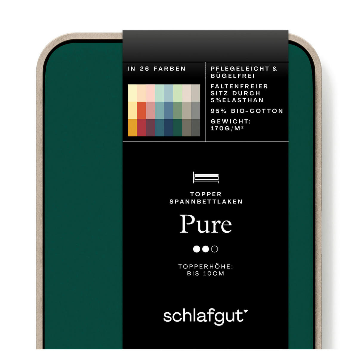 TOPPER-SPANNLEINTUCH 90-100/190-220 cm Jersey  - Dunkelgrün, Basics, Textil (90-100/190-220cm) - Schlafgut