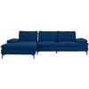 ECKSOFA in Webstoff Blau  - Blau/Schwarz, Design, Textil/Metall (179/301cm) - Chilliano