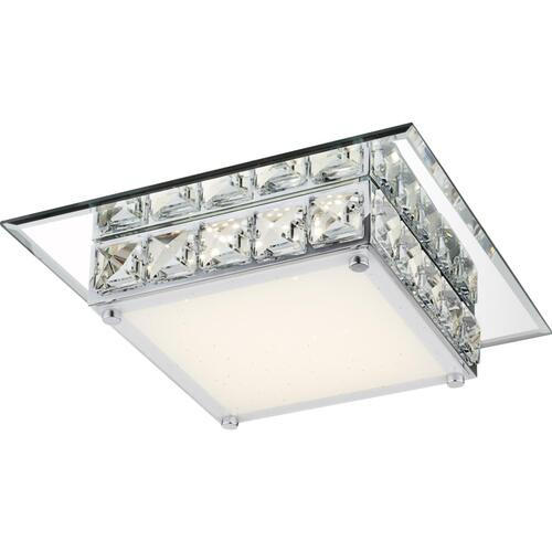 PLAFONIERĂ CU LED - culoare crom, Basics, sticlă/metal (25/25/7cm)