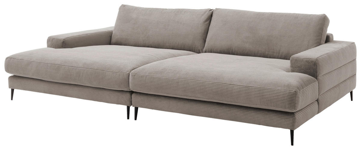 BIGSOFA Cord Taupe  - Taupe/Schwarz, Design, Textil/Metall (296/83/177cm) - Dieter Knoll