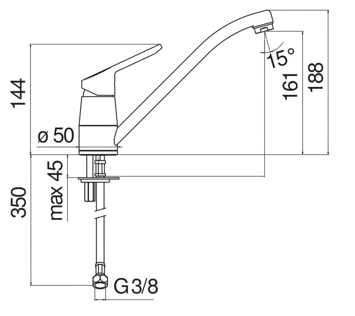 KÜCHENARMATUR - Chromfarben, Basics, Metall (5/18,8/10cm) - HKT
