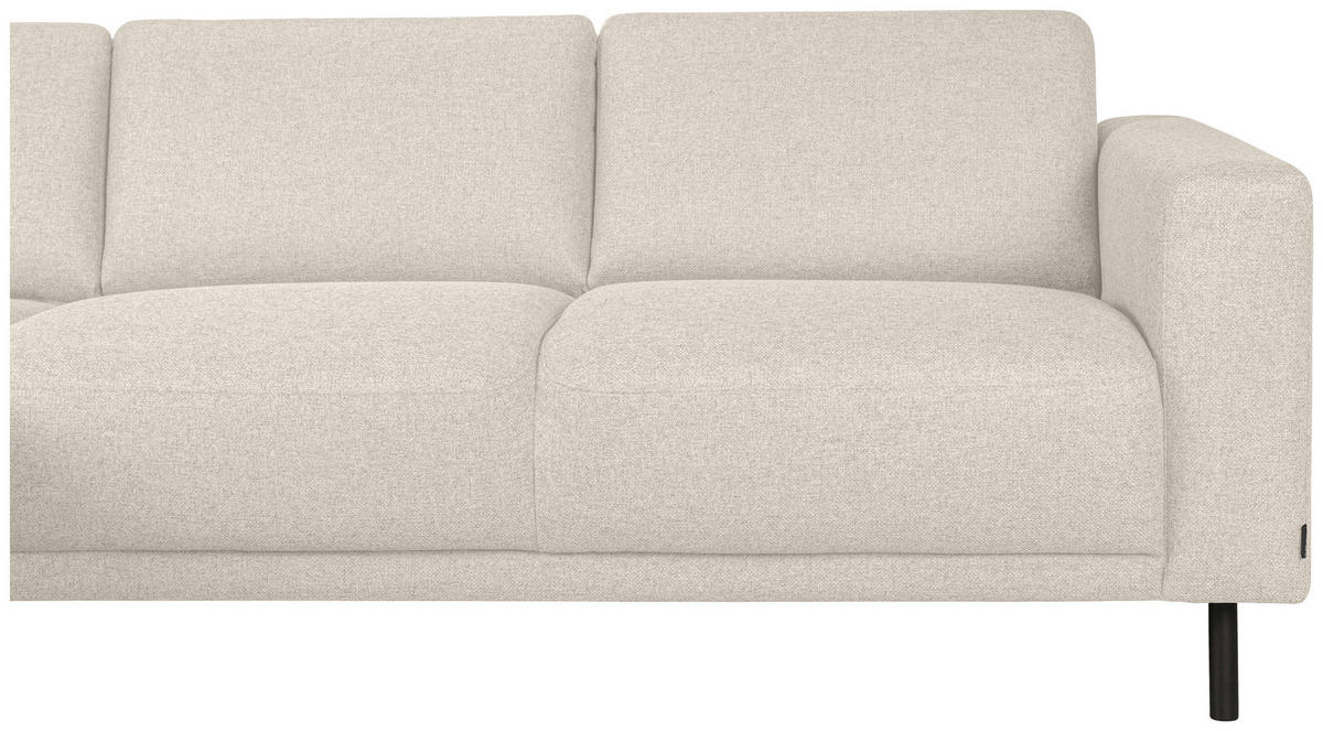 SOFFA i flatväv beige  - beige/svart, Design, metall/trä (238/78/142cm) - Pure Home Comfort