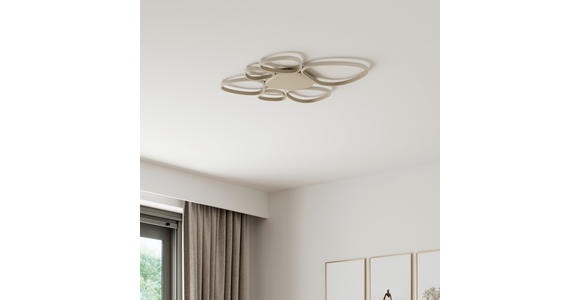 LED-DECKENLEUCHTE Acrux 89,5/79/4 cm  - Sandfarben, Design, Kunststoff/Metall (89,5/79/4cm) - Novel