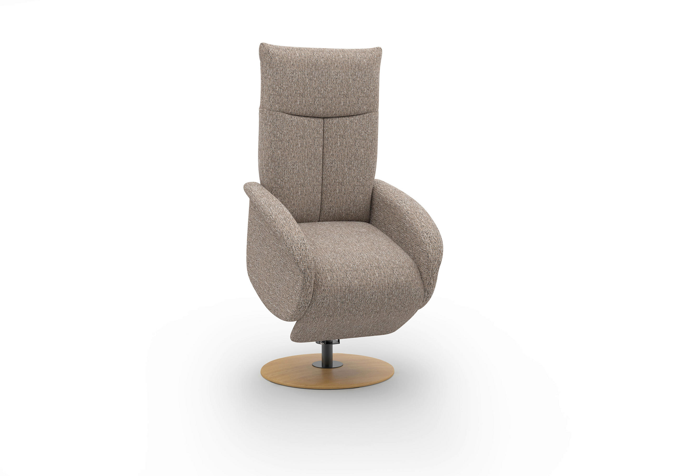 RELAXSESSEL GLENDALE E Chenille Kopfteilverstellung, Rücken echt    - Eichefarben/Cappuccino, KONVENTIONELL, Holzwerkstoff/Textil (75/112/82cm) - Sit & More