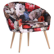 FOTELJA - višebojno/prirodne boje, Design, tekstil/drvo (73/73/43/66cm) - Carryhome