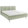 POLSTERBETT 180/200 cm,  in Hellgrün,  - Sandfarben/Hellgrün, KONVENTIONELL, Holz/Textil (180/200cm) - SetOne by Musterring