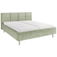 POLSTERBETT 180/200 cm,  in Hellgrün,  - Sandfarben/Hellgrün, KONVENTIONELL, Holz/Textil (180/200cm) - SetOne by Musterring