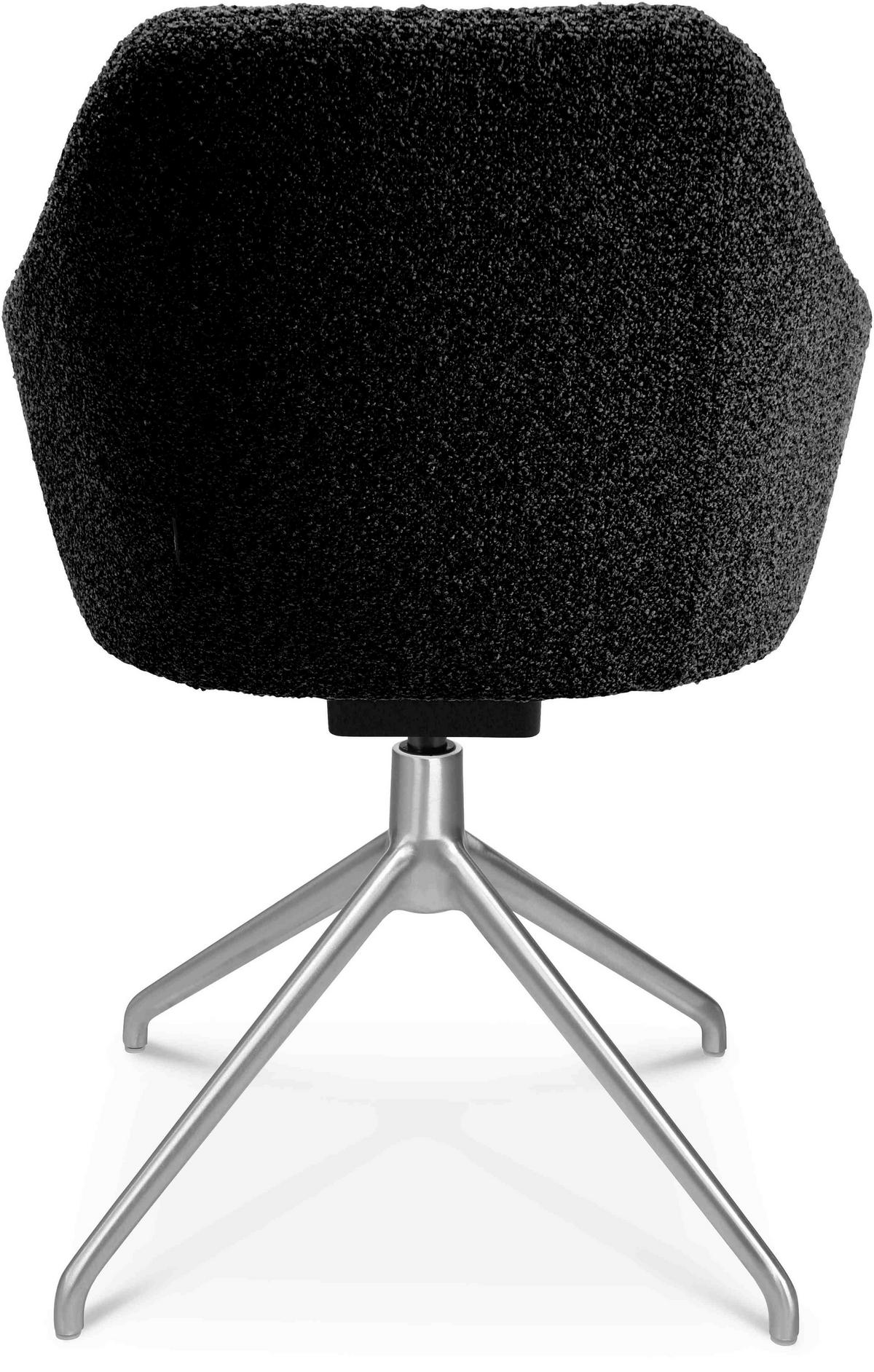 ARMLEHNSTUHL  in Aluminium Flachgewebe  - Anthrazit/Alufarben, Design, Textil/Metall (58/81,5-84,5/60cm) - Johann Jakob