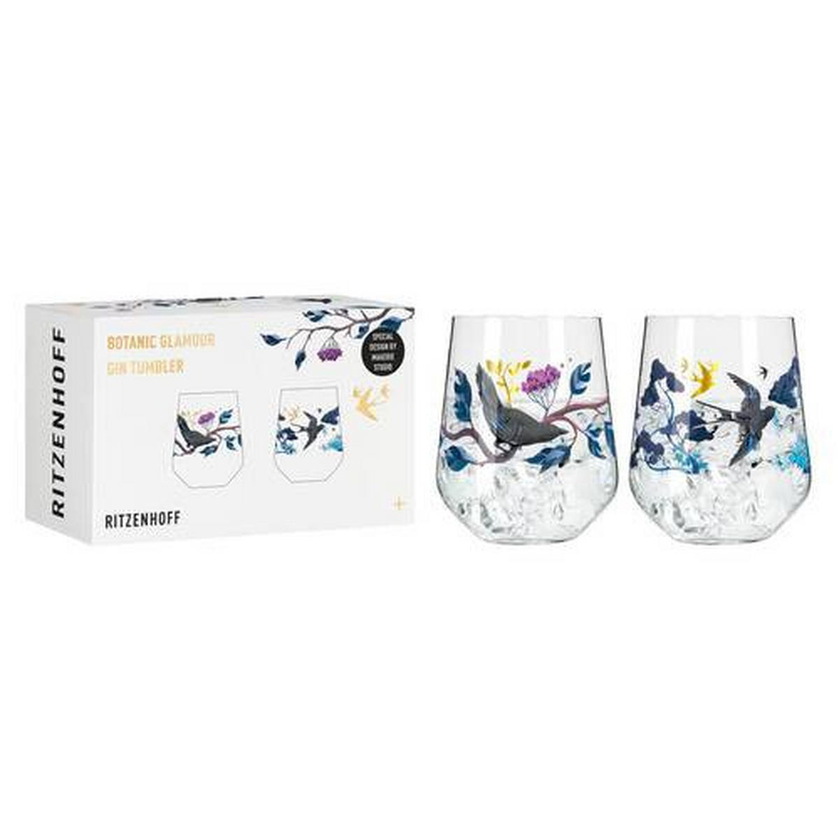 GINGLAS 710 ml 2-teilig  - Goldfarben/Schwarz, LIFESTYLE, Glas (10,2/10,2/12,4cm) - Ritzenhoff