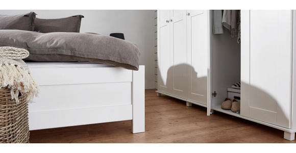 KLEIDERSCHRANK in teilmassiv Kiefer Weiß - Weiß, LIFESTYLE, Holz/Holzwerkstoff (230/190/60cm) - Hom`in
