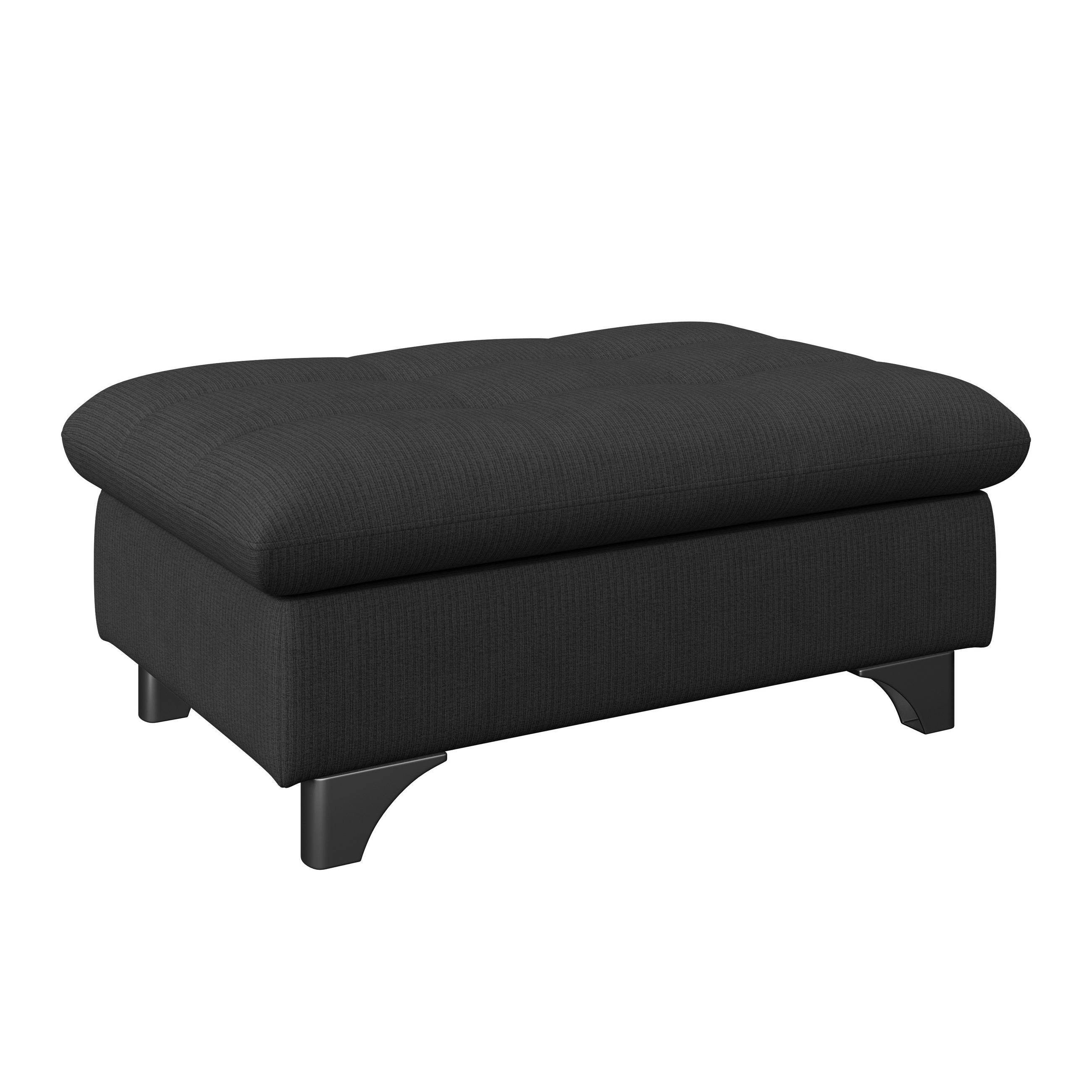 HOCKER in Textil Schwarz  - Chromfarben/Schwarz, Konventionell, Textil/Metall (108/46/108cm) - Livetastic