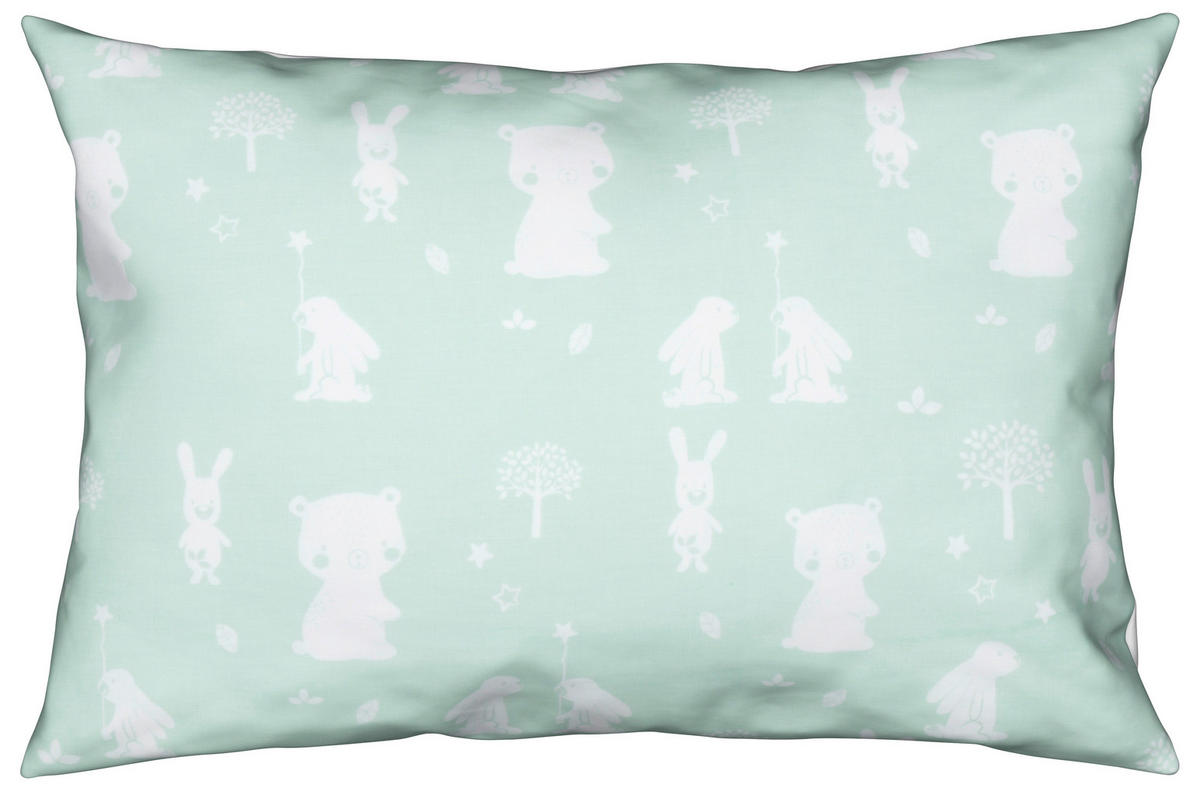 BABYBETTWÄSCHE 100/135 cm  - Weiß/Mintgrün, Basics, Textil (100/135cm) - Zöllner