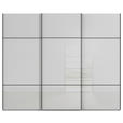 SCHWEBETÜRENSCHRANK  in Grau  - Schwarz/Grau, KONVENTIONELL, Glas/Holzwerkstoff (242/223/68cm) - Novel