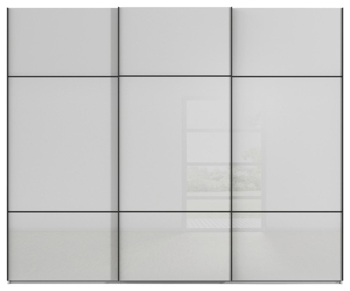 SCHWEBETÜRENSCHRANK 271/223/68 cm 3-türig Grau  - Schwarz/Grau, KONVENTIONELL, Glas/Holzwerkstoff (271/223/68cm) - Novel