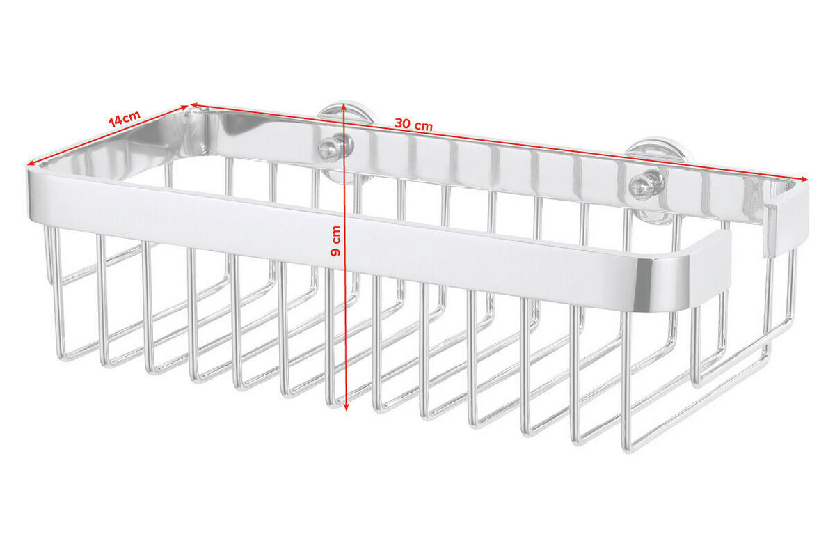 DUSCHABLAGE - Chromfarben, Basics, Metall (30/14,7/8,7cm) - Tesa