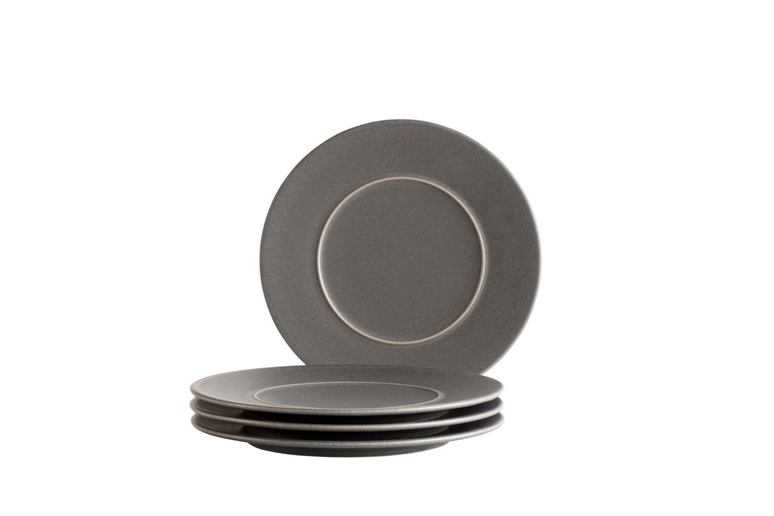 TELLERSET Unico 4-teilig  - Anthrazit, Basics, Keramik - Mäser