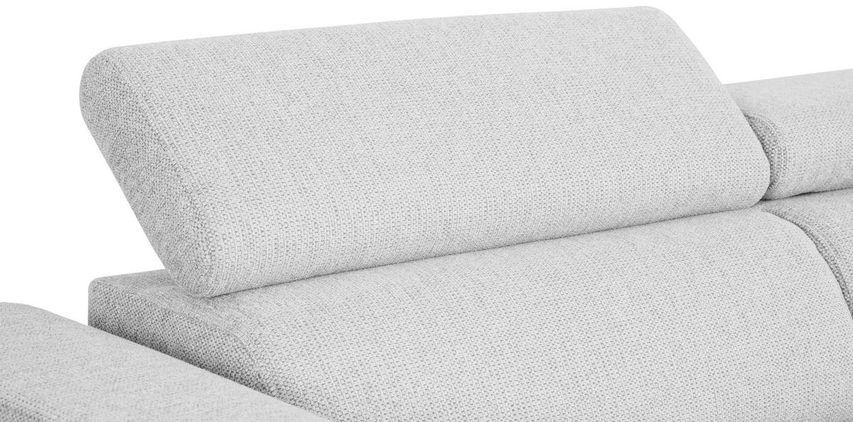 ECKSOFA in Struktur Silberfarben  - Silberfarben/Schwarz, Design, Kunststoff/Textil (205/284cm) - MID.YOU