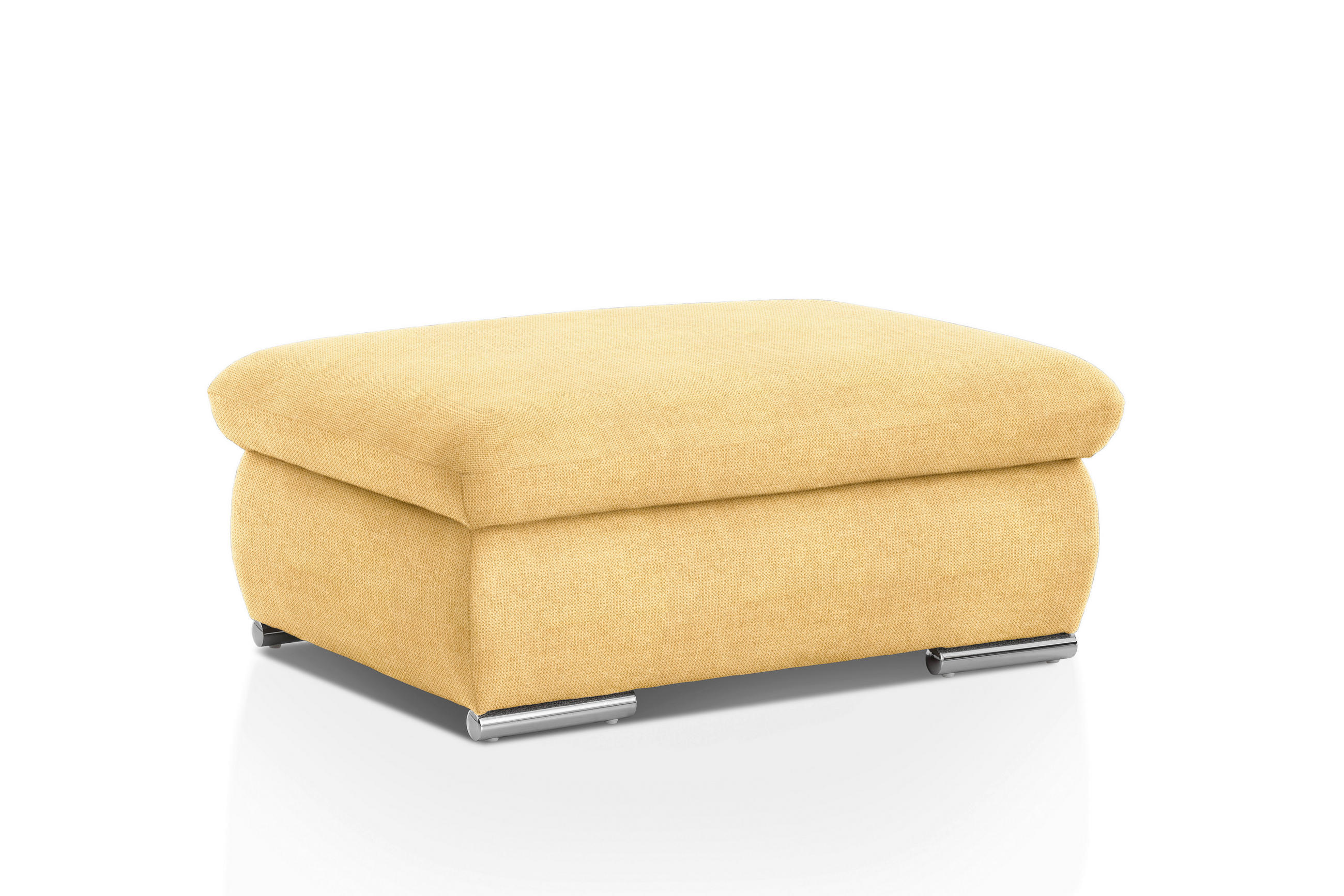 HOCKER Chenille Gelb  - Chromfarben/Gelb, Design, Textil/Metall (101/45/74cm) - Livetastic
