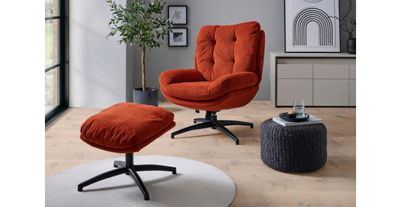 RELAXSESSELSET in Metall, Textil Schwarz, Rostfarben  - Rostfarben/Schwarz, Design, Textil/Metall (75/97/88cm) - Carryhome