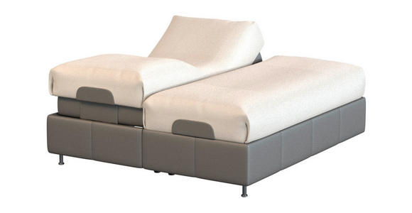 BOXSPRINGBETT 180/200 cm  in Dunkelgrau  - Dunkelgrau/Schwarz, KONVENTIONELL, Textil/Metall (180/200cm) - Dieter Knoll