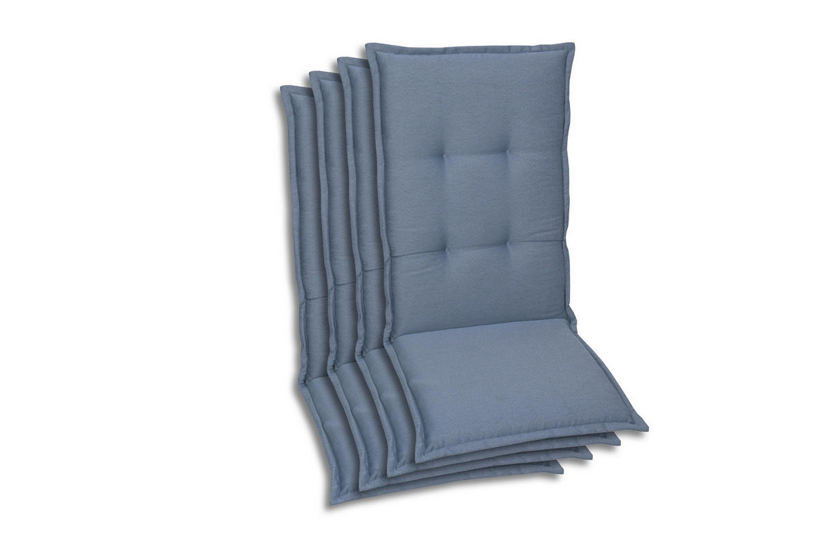 SESSELAUFLAGENSET Uni  - Blau, Basics, Textil (50/7/120cm)