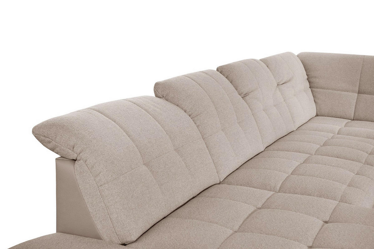 SAROKGARNITÚRA textil szürke  - krómszínű/szürke, Design, műanyag/textil (204/350/211cm) - Xora