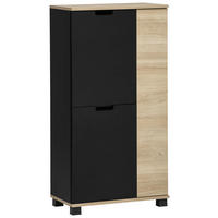 MIDISCHRANK 59,8/116,9/32,6 cm  - Eichefarben/Schwarz, MODERN, Holzwerkstoff/Kunststoff (59,8/116,9/32,6cm) - Stylife
