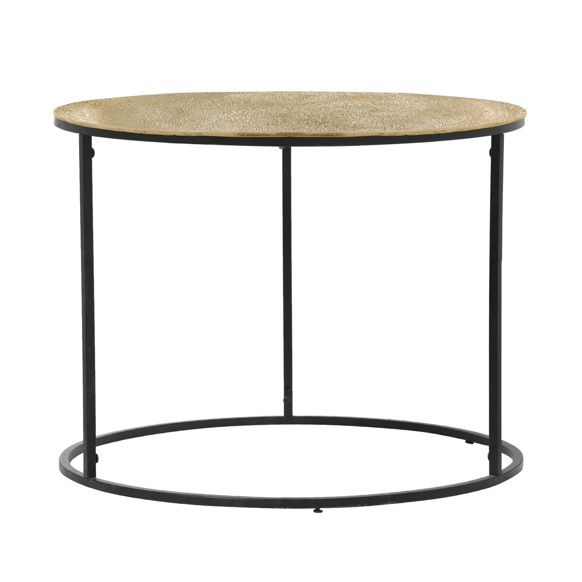 BEISTELLTISCH 60/60/46 cm Schwarz, Goldfarben rund  - Goldfarben/Schwarz, Design, Metall (60/60/46cm) - Boxxx