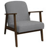 SESSEL Webstoff Grau, Dunkelbraun    - Dunkelbraun/Grau, Natur, Holz/Textil (63/78/78cm) - Livetastic