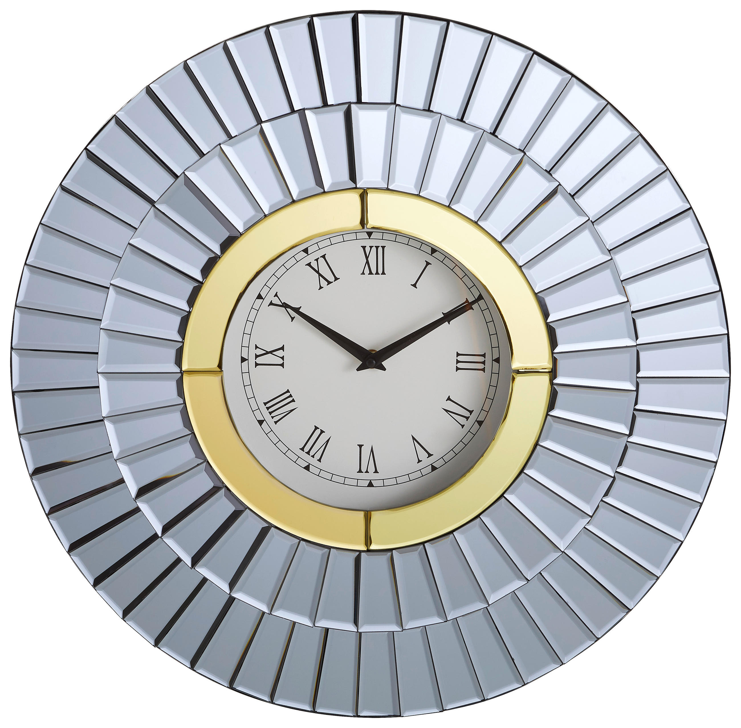 ZIDNI SAT   50/50/4,8 cm       - bijela/siva, Lifestyle, staklo/drvni materijal (50/50/4,8cm) - Xora